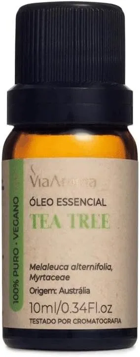 Frasco âmbar de óleo essencial de melaleuca Tea Tree Via Aroma 10ml