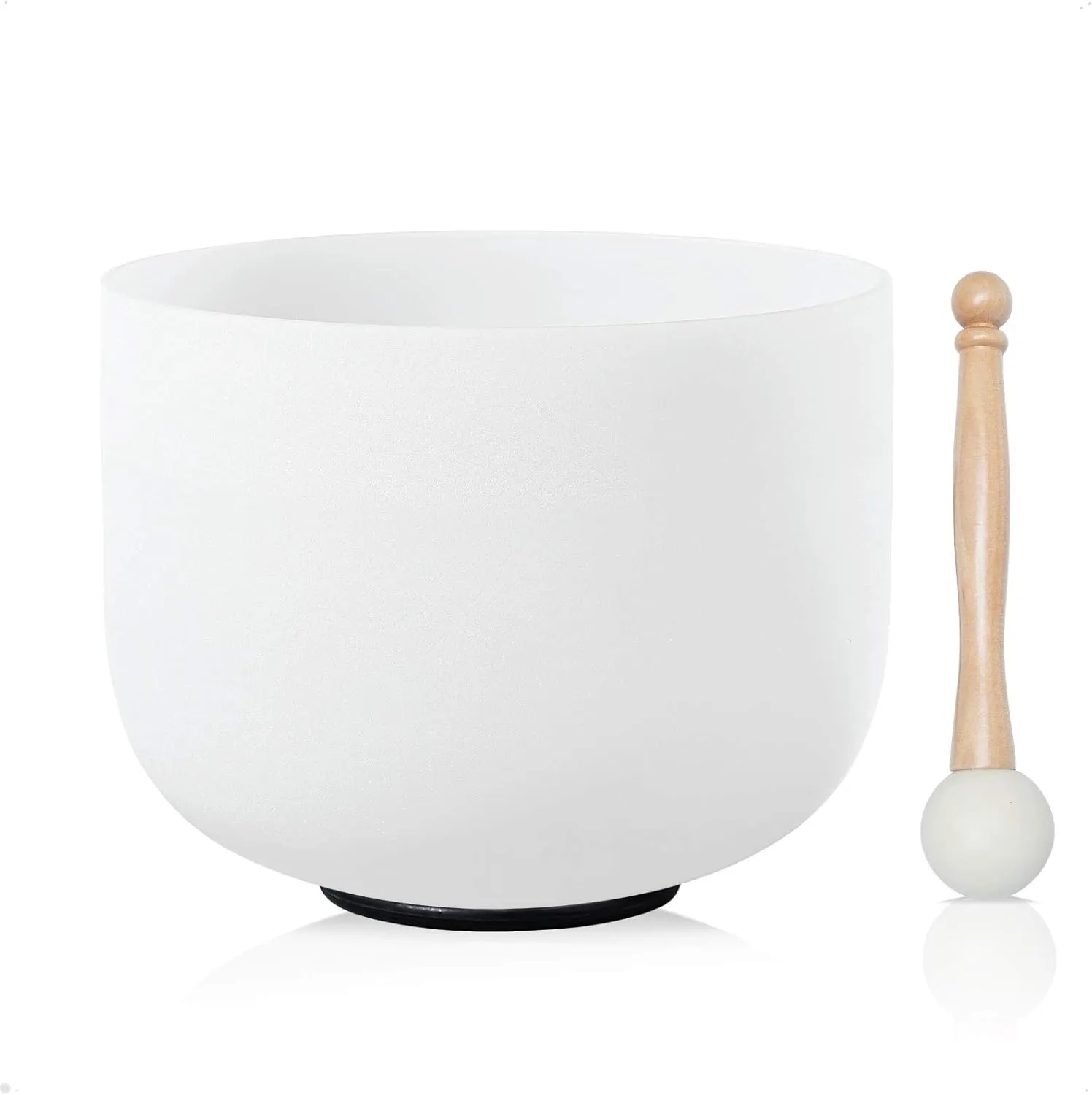 Tigela de cristal de quartzo fosco 20cm com martelo para meditação 432Hz