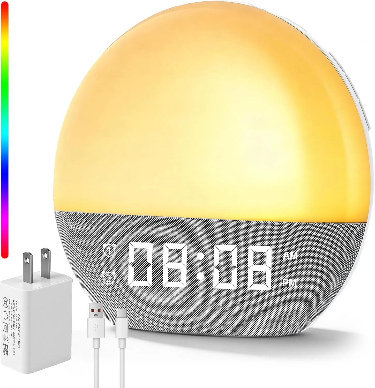 Despertador wake-up light com simulação de amanhecer e máquina de som