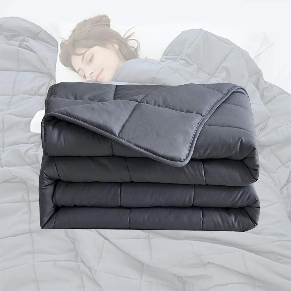 Cobertor ponderado 7kg de algodão com microesferas de vidro para sono profundo e regulação parassimpática