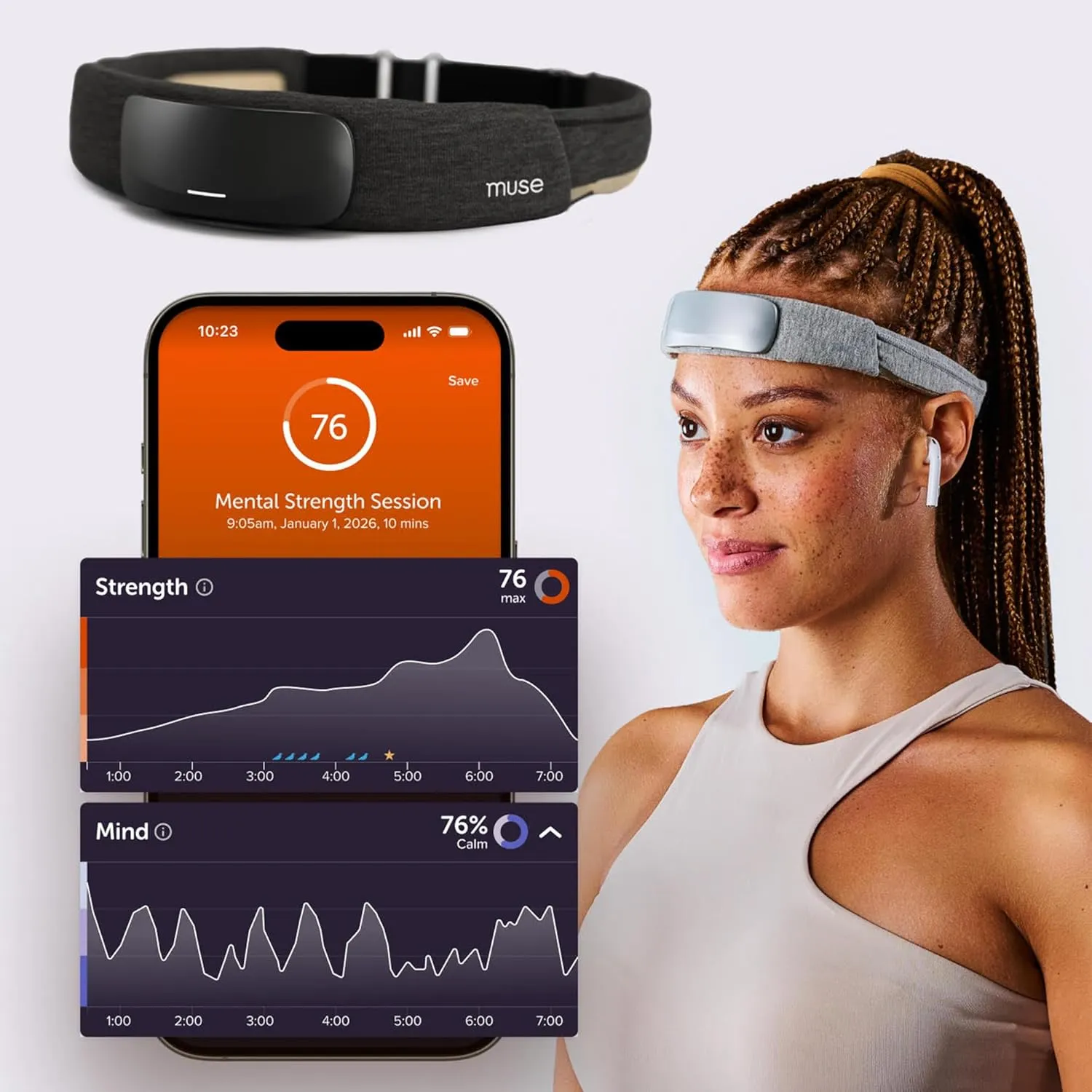 Muse S Athena — faixa cerebral EEG + fNIRS para meditação e sleep tracking (foto Amazon BR)